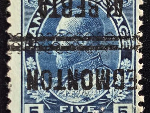 Edmonton #1-111-I Fine Used 5c Admiral Precancel Invert