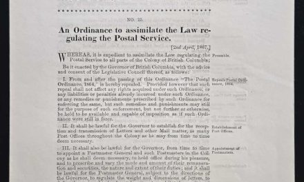 Victoria, B.C. 2 Apr 1867 3 sided Postal Service Proclamation