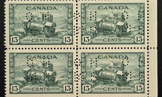 Canada #O9-259 VFNH 1942/43 13c 4-hole Perf OHMS Blk (4)
