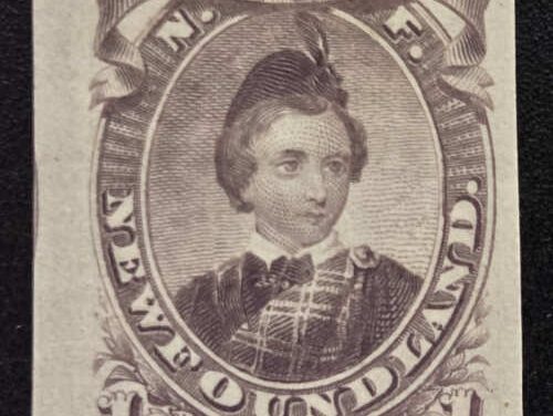 Newfoundland #32P VF 1868 1c Trial Colour Proof