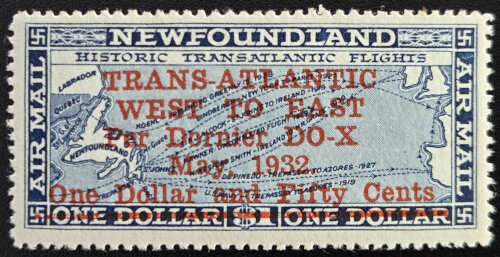 Newfoundland #C12 VF Mint 1932 $1.50 on $1 DO-X Airmail
