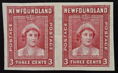 Newfoundland #246a VFNH 1938 3c QE Imperforate Pair