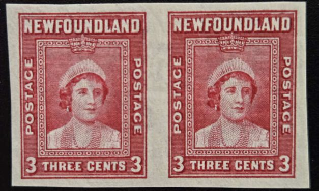 Newfoundland #246a VFNH 1938 3c QE Imperforate Pair