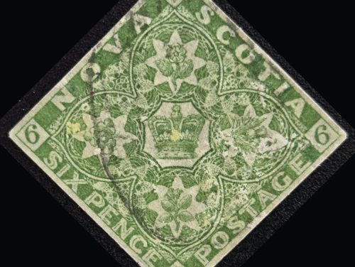 Nova Scotia #4 VF Used 1851 6d Diamond