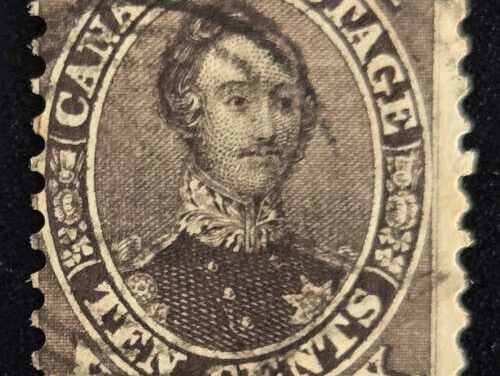 Canada #16 VG Used 1859 10c Black Brown, 1964 BPA Cert