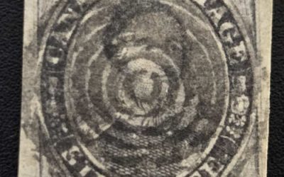 Canada #2 F/VF Used 1851 6d Albert Laid Paper