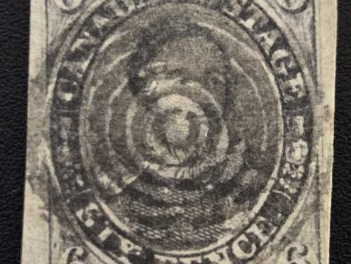 Canada #2 F/VF Used 1851 6d Albert Laid Paper