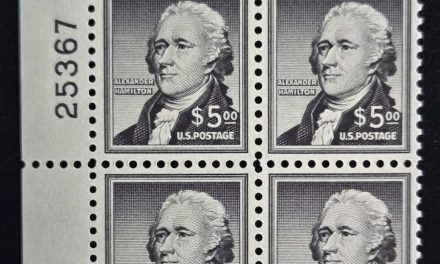 U.S. #1053 Never Hinged 1956 $5 Hamilton UL Plate Block