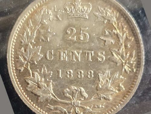 Canada ICCS AU58 1888 QV Silver 25c $1475