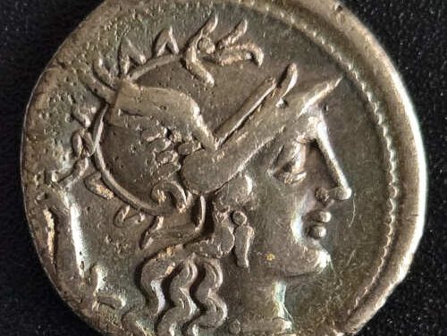 C. Tercentius Lucanus 147BC 3.65gm Silver Denarius w/ Roma