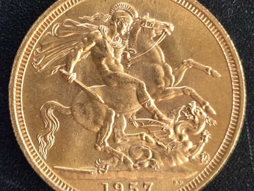 G.B. Unc 1957 QEII Gold Sovereign