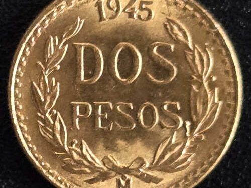 Mexico BU 1945 Gold 2 Pesos .0482oz AGW