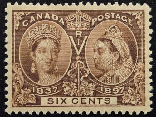 Canada #55 VF Mint HR 1897 6c Jubilee selected for centering