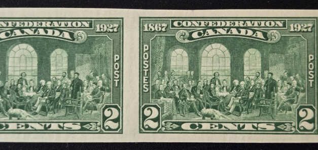 Canada #142a VFNH 1927 2c Imperforate Pair, 250 issued