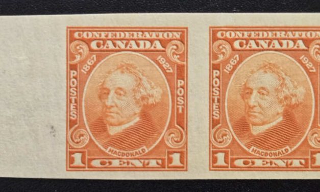 Canada #141a VFNH 1927 1c Imperforate Pair, 250 issued