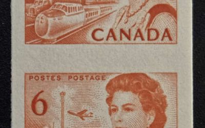 Canada #468A VF Mint 1967 6c Centennial Imperforate Pair