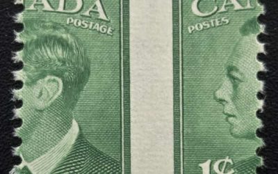 Canada #284 Mint 1949 1c George VI Dramatic Misperf