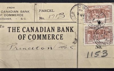Canada #231/245 4 Sep 1940 Commerce Bank $2.85 B.C. Parcel Tag