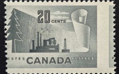 Canada #316 Never Hinged 1952 20c Forestry Misperf