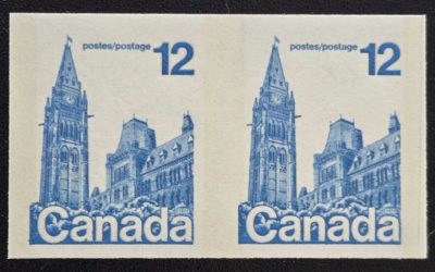 Canada #729a VFNH 1977 12c Parliament Imperforate Pair