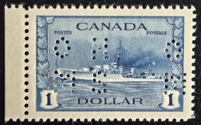 Canada #O9-262 VFNH 1942/43 $1 4-hole Perf OHMS