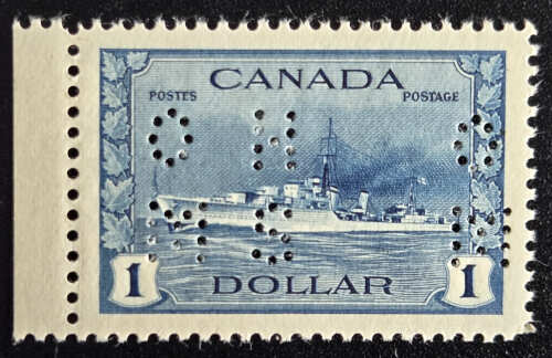 Canada #O9-262 VFNH 1942/43 $1 4-hole Perf OHMS