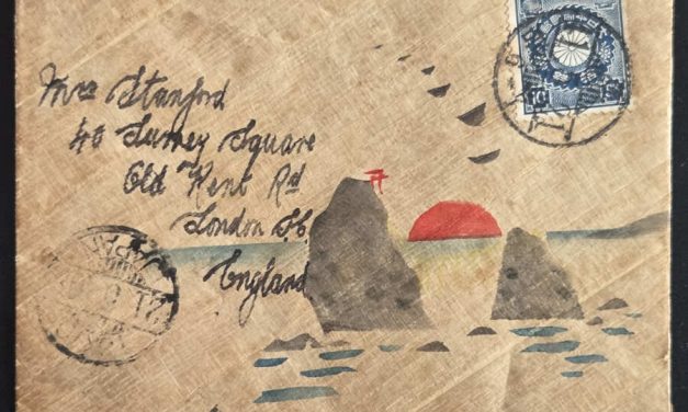 Japan 21 May 1906 10s Yokohama handpainted Balsa Cover and letter