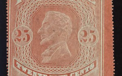 U.S.A. #PR3 Fine Unu 1865 25c Newspapers, 2014 APS Cert