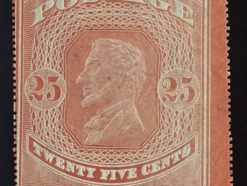 U.S.A. #PR3 Fine Unu 1865 25c Newspapers, 2014 APS Cert