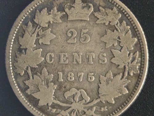 Canada VG8 1875H QV Silver 25 Cents