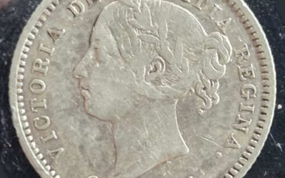 Canada ICCS F15 1886 Small 6, Obverse 5 QV Silver 10 Cents