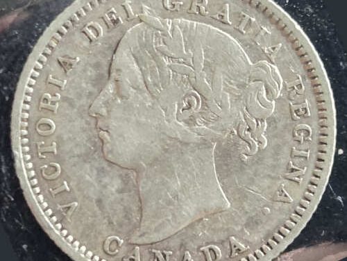 Canada ICCS F15 1886 Small 6, Obverse 5 QV Silver 10 Cents