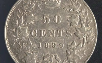 Canada VF20 1899 QV Silver 50 Cents