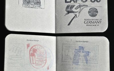Expo 86 Passport duo w/ various Pavilion stamps