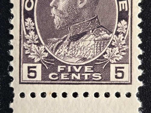 Canada #112LW VF LH 1922 5c Type D Lathework Admiral