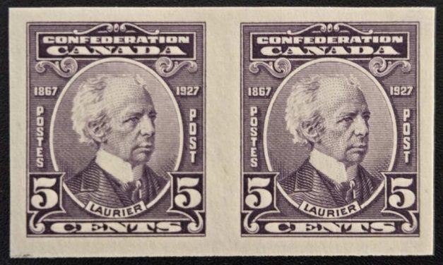 Canada #144a VFNH 1927 5c Imperforate Pair, 250 issued