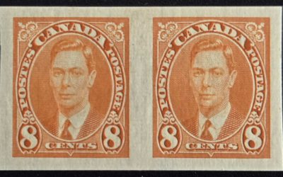 Canada #236a VF Mint 1 NH 1937 8c Imperf Pair, 100 issued