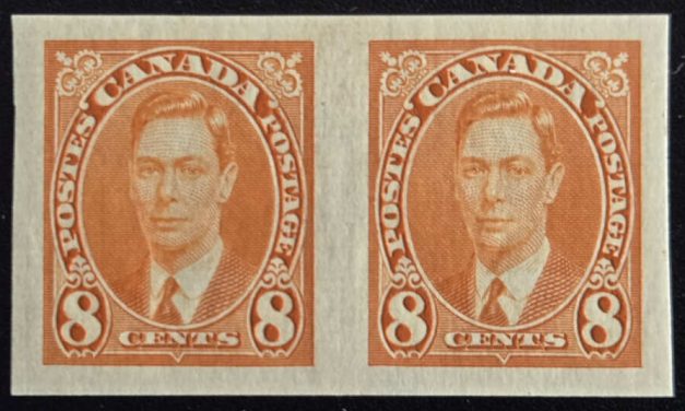 Canada #236a VF Mint 1 NH 1937 8c Imperf Pair, 100 issued