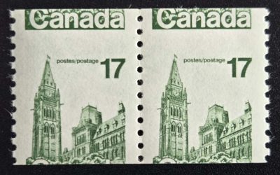 Canada #806 Never Hinged 1979 17c Parliament Misperf Coil Pr
