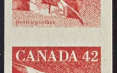 Canada #1394a VFNH 1991 42c Flag Imperforate Pair