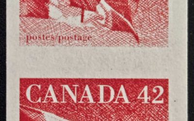 Canada #1394a VFNH 1991 42c Flag Imperforate Pair