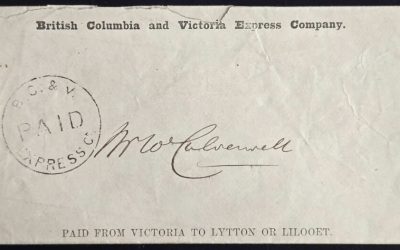 B.C. & Victoria Express Company Paid Cover, Ex Wellburn etc