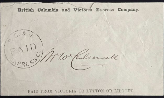 B.C. & Victoria Express Company Paid Cover, Ex Wellburn etc