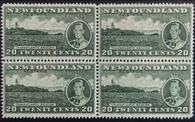 Newfoundland #240ii VFNH 1937 20c Extra Smokestack Variety in Blk