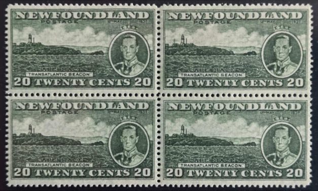 Newfoundland #240ii VFNH 1937 20c Extra Smokestack Variety in Blk