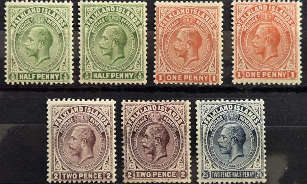 Falkland Islands #30/33 Mint 1912/14 George V (7)