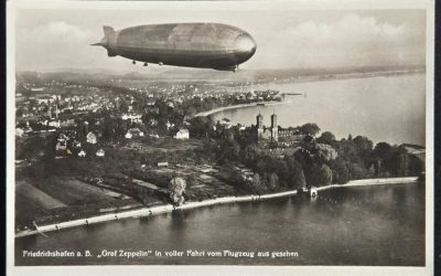 Graf Zeppelin Unu sightseeing handstamp Real Photo Postcard
