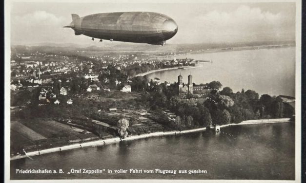 Graf Zeppelin Unu sightseeing handstamp Real Photo Postcard