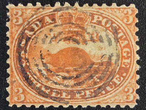 Canada #12 Fine Used 1859 3d Beaver
