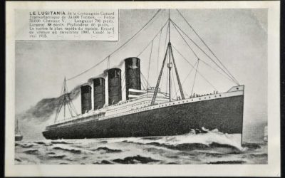 R.M.S. Lusitania Unu French B&W Postcard